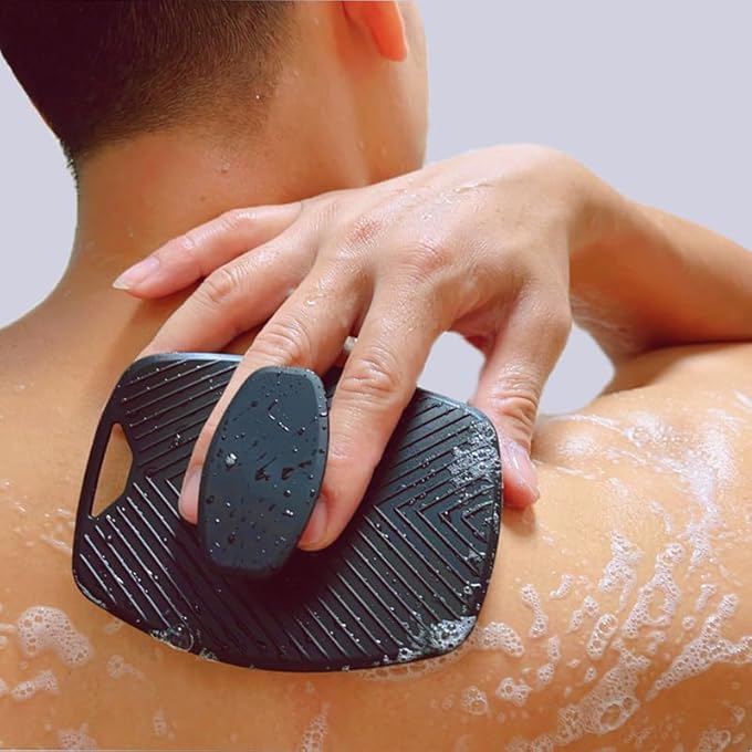 Lonimia 2 Pieces Premium Silicone Body Brushes Scrubber Gentle Exfoliating Shower Bath Brush for Men Women Nourishing,Cleaning & Exfoliating - No-Slip Handle,Lather Boosting Bristles Easy to Clean - Image 3